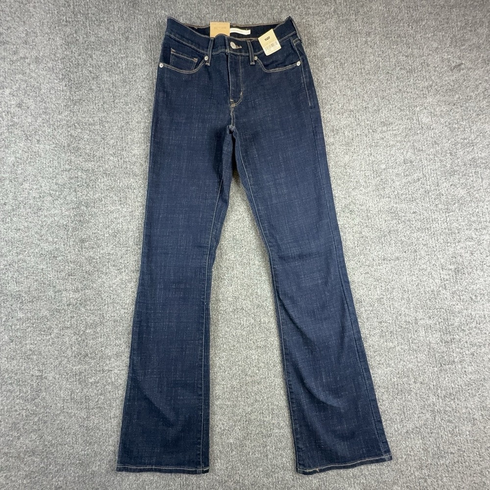Levi's Classic Bootcut Jeans Womens 2 Tall Blue Dark Wash Hypersoft 26x34